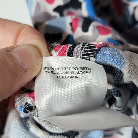 Nine West Womens Abstract Peplum Sleeveless Tank Top Size 10 Career Summer Boho - Picture 8 of 11